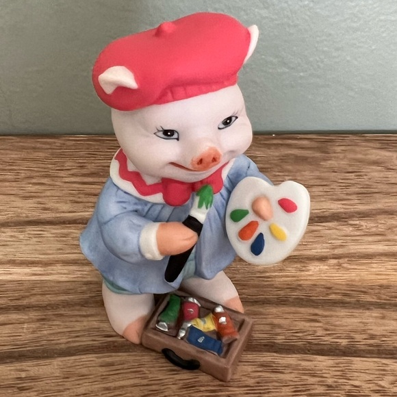 EUC - Bronson Collection Vintage 1995 BC Artist Pig Figurine - Picture 5 of 6